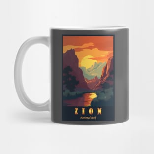 Zion National Park Vintage Travel Poster Mug